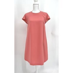 Jil Sander Trapeze Swing Shift Dress Salmon Pink Cap Sleeves Size IT 36/US XS